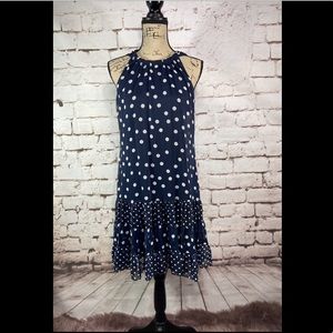 Navy polka dot dress